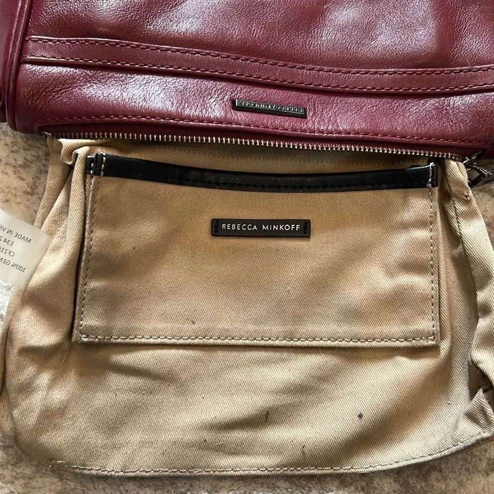 Rebecca Minkoff Burgundy Leather Crossbody Bag - Picture 11 of 12